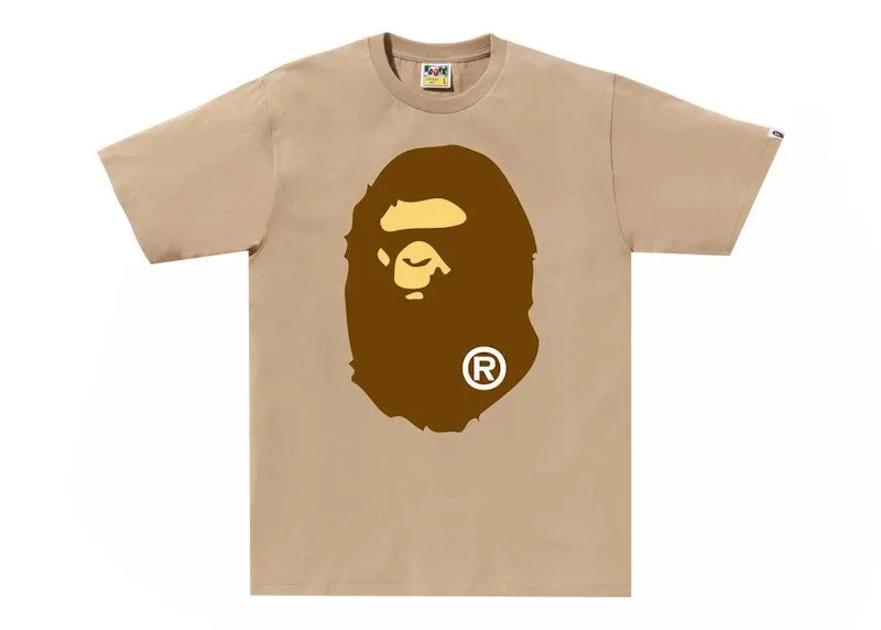 Bape Big Ape Head Tee Beige UV-protection Smooth Fabric
