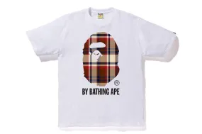 Bape Check By Bathing Ape Tee White/Red Convenient Design