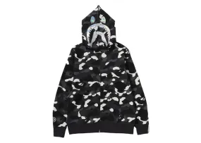 Bape City Camo Shark Full Zip Hoodie (Ss24) Black waterproof High - quality Fabric