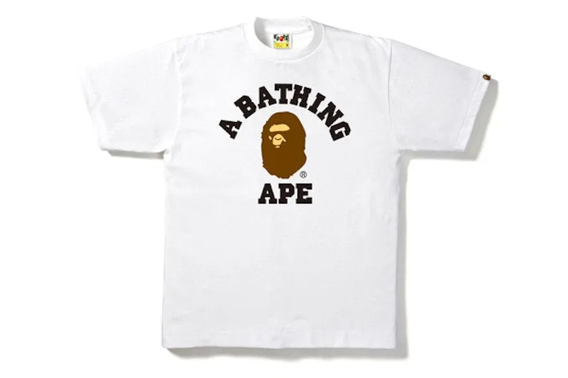Bape College Tee White Relaxed