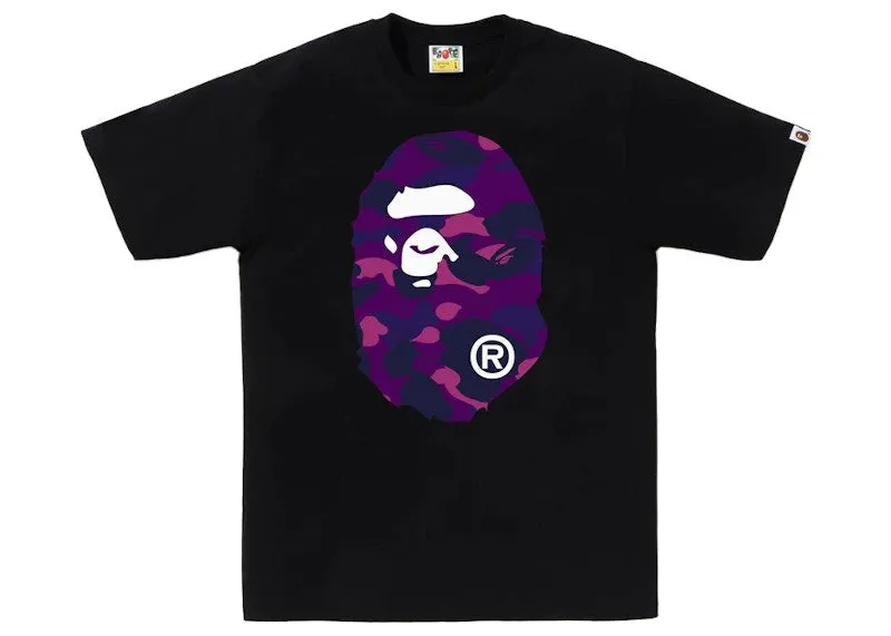 Pocket Design Bape Color Camo Big Ape Head Tee Black/Purple