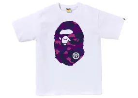 Bape Color Camo Big Ape Head Tee White/Purple short sleeves