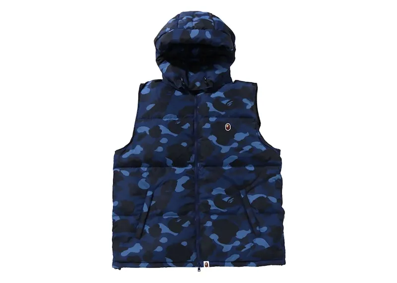 Bape Color Camo Down Vest Navy twill