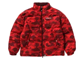 Bape Color Camo Reversible Down Jacket Red Color fastness