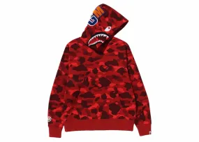 Regular Fit Bape Color Camo Shark Pullover Hoodie Red