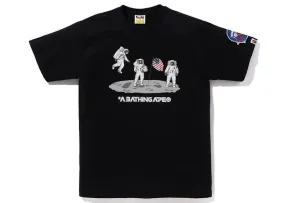 Breathable Design Seamless construction Bape Moon Landing Tee Black