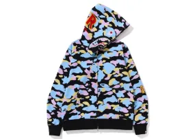 Multi-Functional Bape New Multi Camo 2Nd Shark Full Zip Hoodie Black