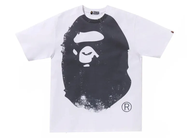 Bape Overprinted Ape Head Tee White Anti Odor Ribbed edge