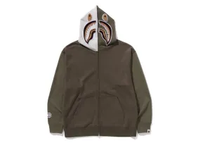 High-Tensile Strength Bape Shark Full Zip Ii Hoodie Olivedrab