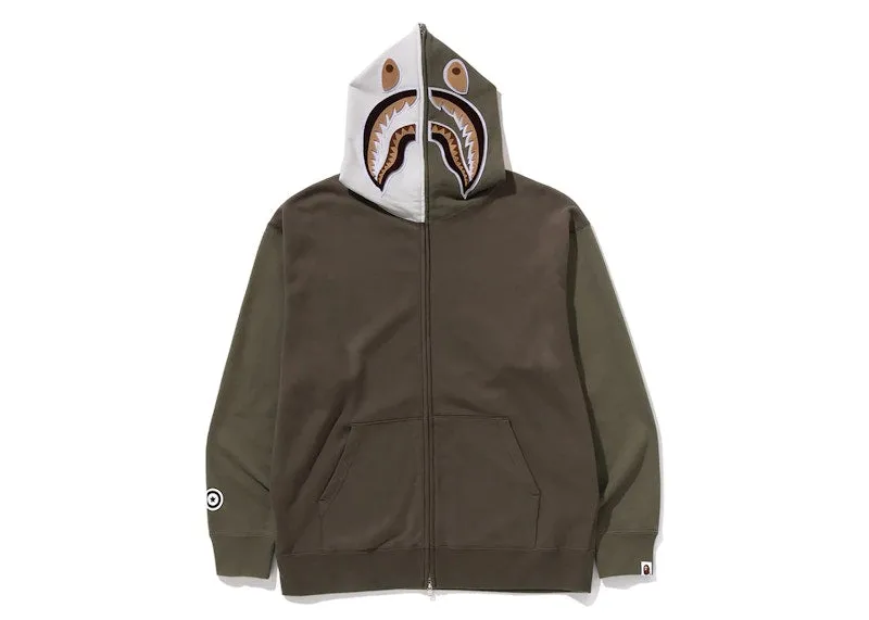 High-Tensile Strength Bape Shark Full Zip Ii Hoodie Olivedrab