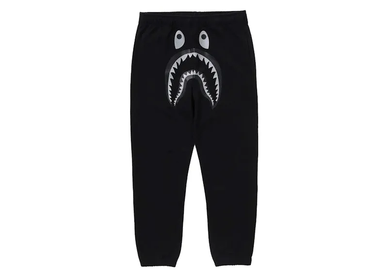 Bape Shark Sweatpants Black High-waisted Easy - to - wear