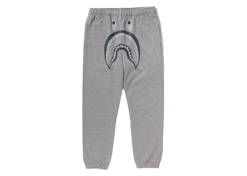 Lace Drawstring Bape Shark Sweatpants Grey