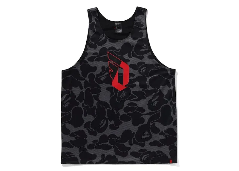 Fine Stitching Water Repellent Bape X Adidas Dame Reversible Mesh Top Black