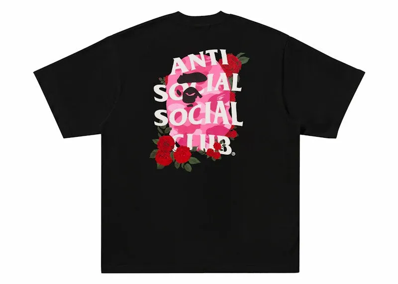 Bape X Anti Social Social Club Iii Tee Black Chic Design Silky