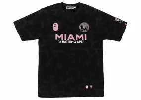 Bape X Inter Miami Cf Camo Tee Black multiple pockets Comfortable Touch
