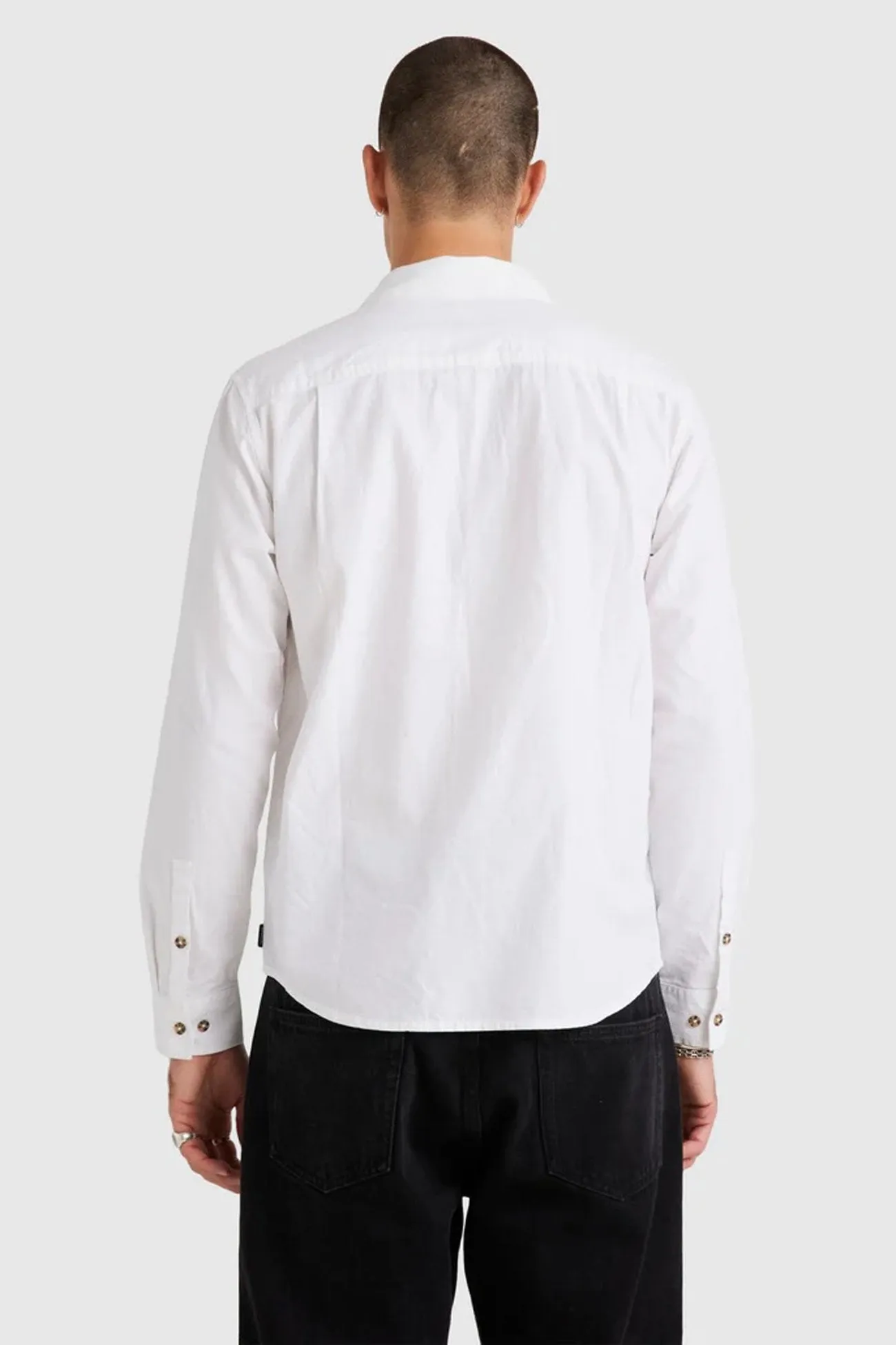 Home related Trendy Base Linen Long Sleeve White
