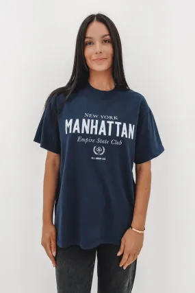 Manhattan Oversized Tee Navy Chilly Comfort