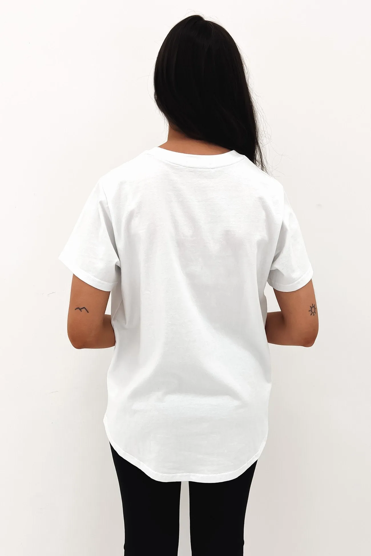 JNJL Embroidered Logo Tee White Summer Comfort