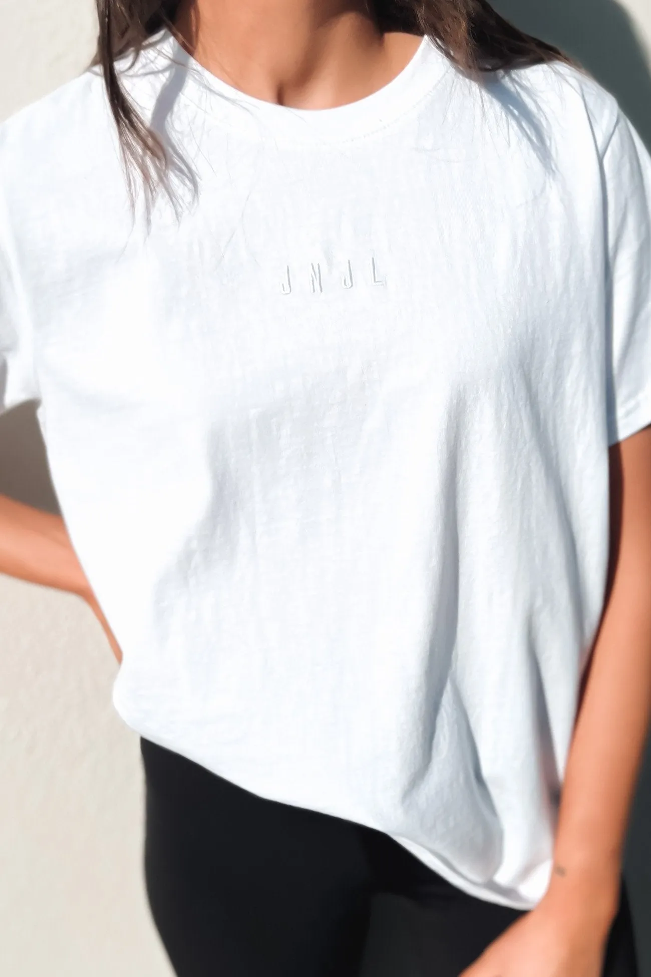Easy Care JNJL Embroidered Logo Tee White