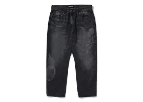 Bape X Mmj Washed Loose Fit 14Th Denim Pant Black Adaptable Gathered