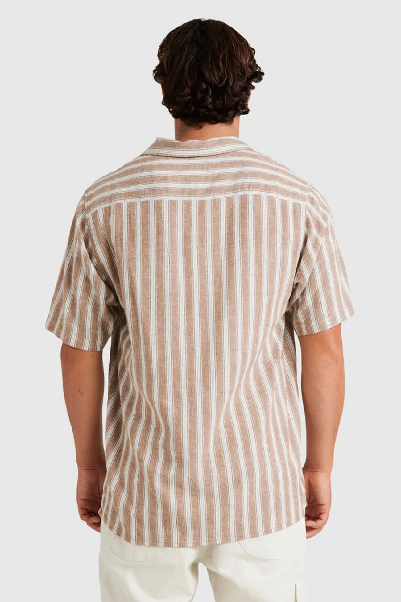 Beat Stripe Vintage Short Sleeve Shirt Ermine Temperature Regulating