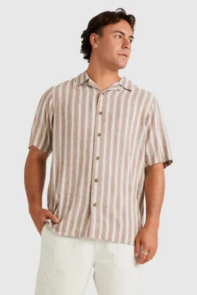 All-Ages Fit Long Sleeve Beat Stripe Vintage Short Sleeve Shirt Ermine
