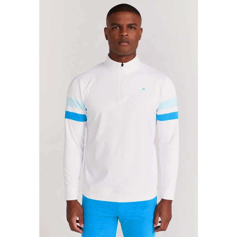 Bell-Bottom Redvanly Men's Wilson 1/4 Zip Longsleeve - White Durable Material snap closure