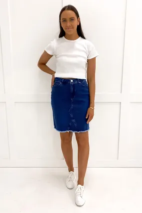 Belle Skirt Mid Blue Pocket Design