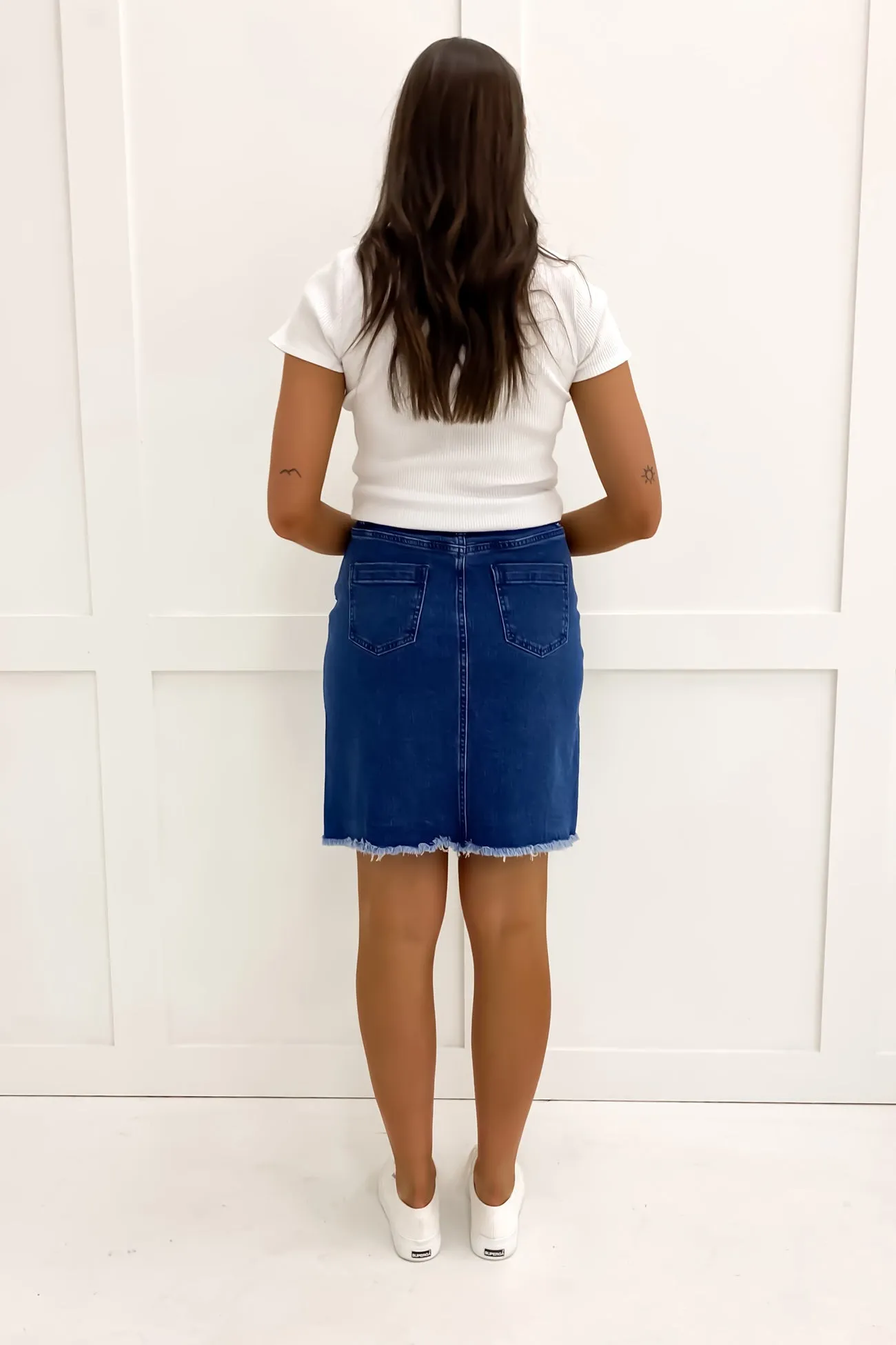 Belle Skirt Mid Blue Neat Fit