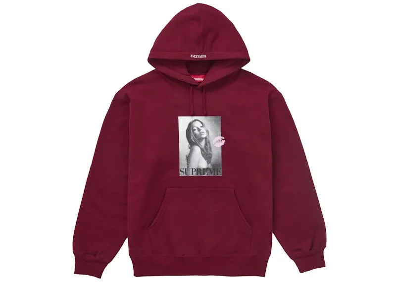 Supreme Kate Moss Hooded Sweatshirt Cardinal embroidery