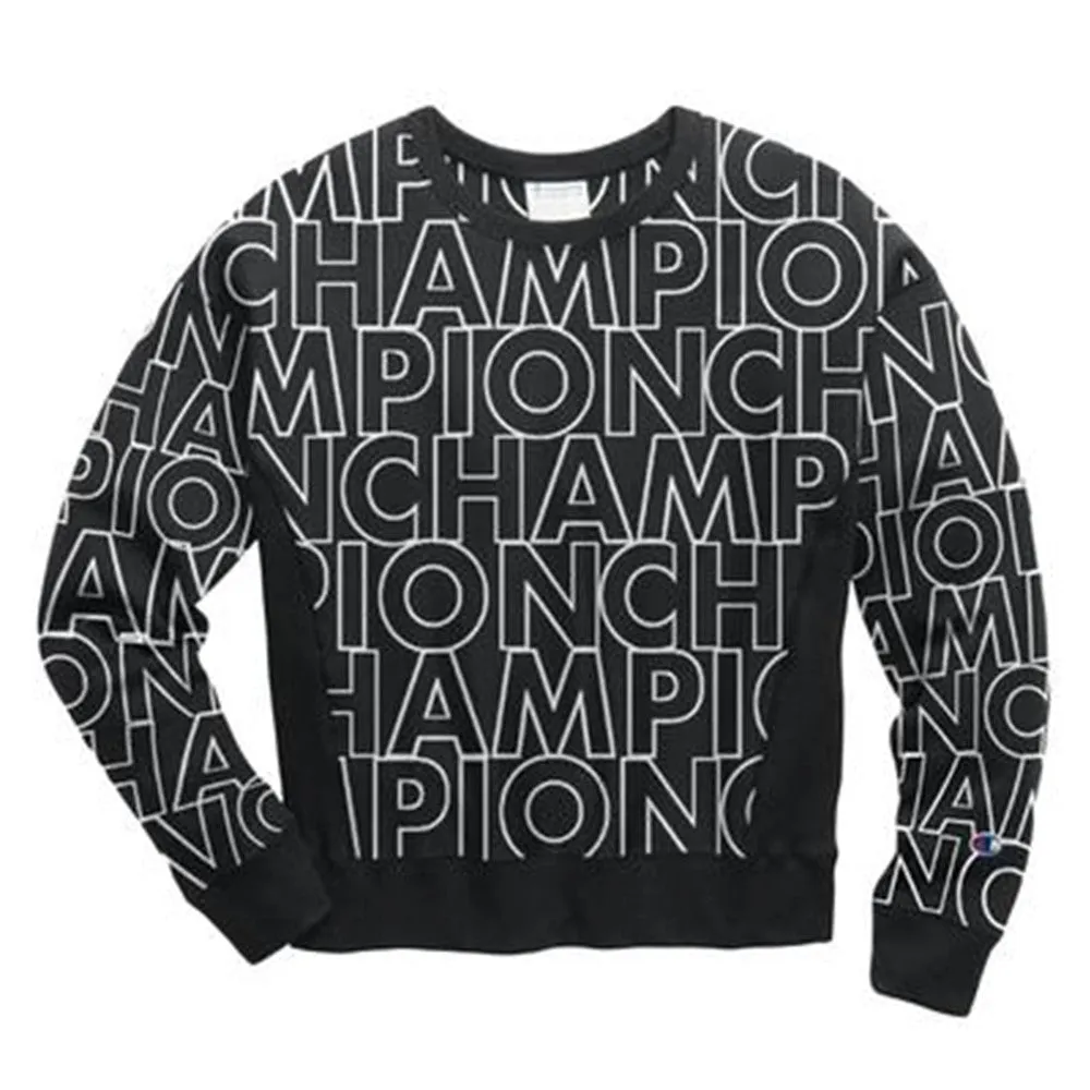 Static-Free Big Block Text Sweatshirt Women