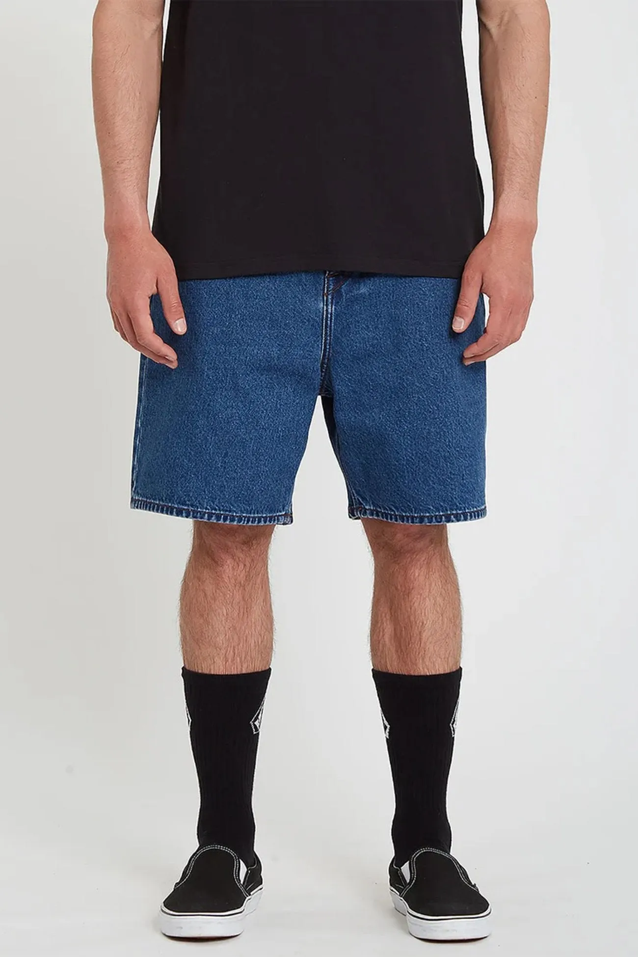 Tear Resistant Panels Sleek Cut Billow Denim Short Oliver Mid Blue