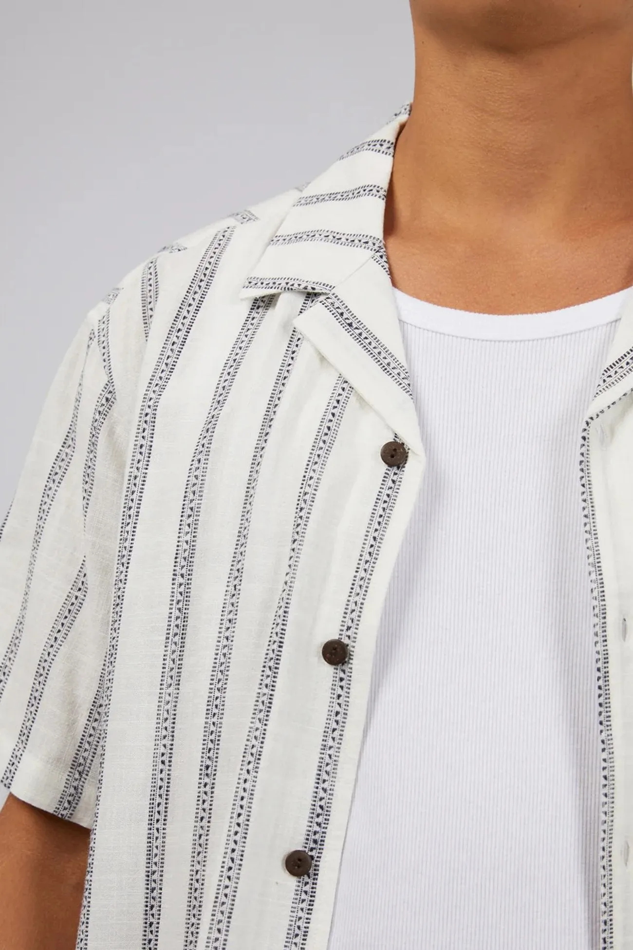 Drifter Stripe Shirt White Tailored Fit