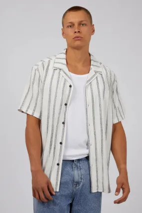 Drifter Stripe Shirt White Reinforced Shoulders