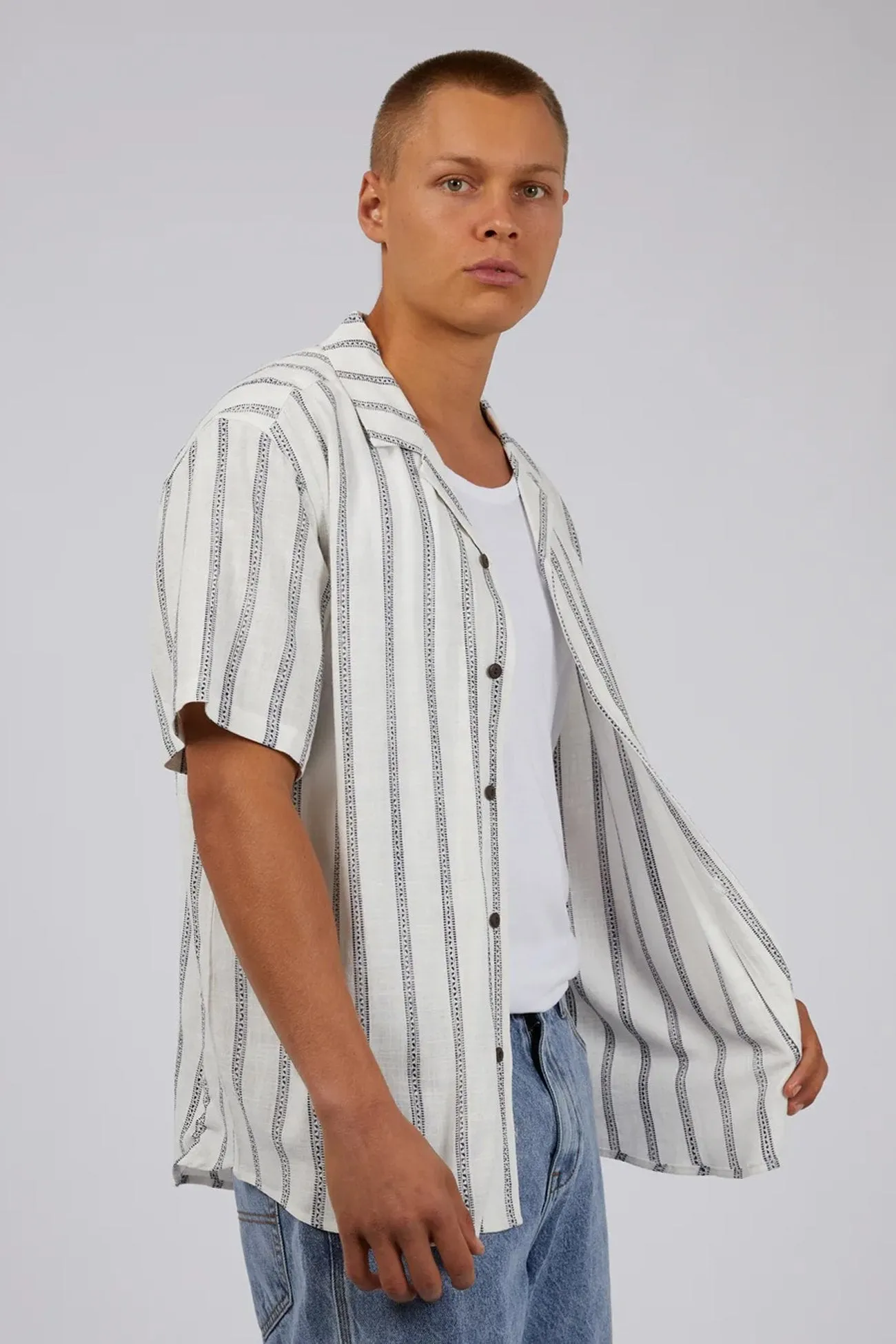 Custom Fit Drifter Stripe Shirt White