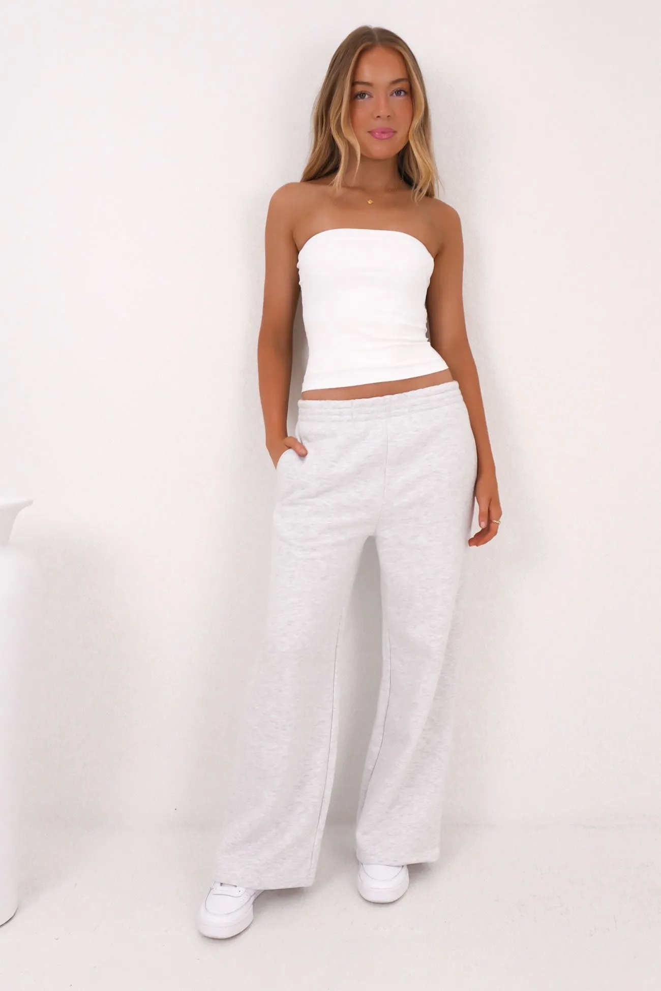 Stay Cool Blair Wide Track Pant Snow Marle