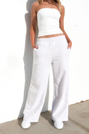Blair Wide Track Pant Snow Marle Elastic waist Hidden pockets