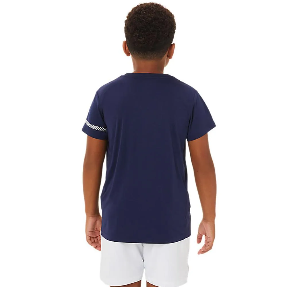 Hooded style Asics Boys Tennis Short Sleeve - Peacoat