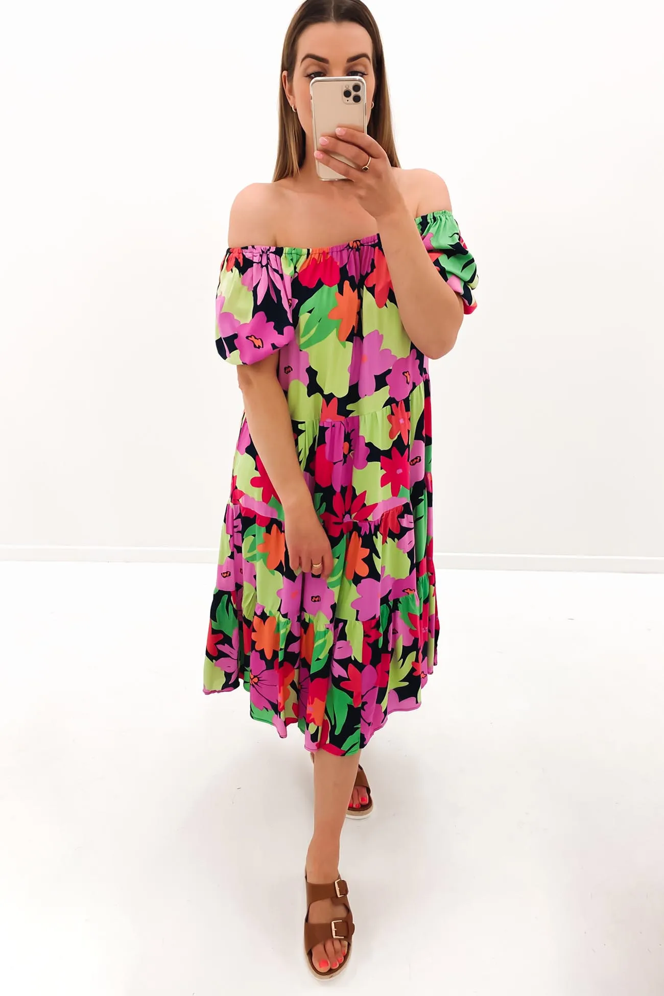 Blythe Midi Dress Multi Bold Statement