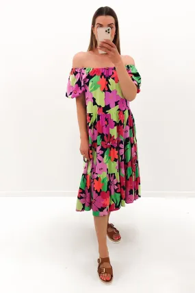 Blythe Midi Dress Multi Pastel Sky