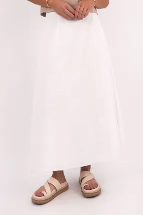 Essential Maxi Skirt White Chic Attire Silk Touch