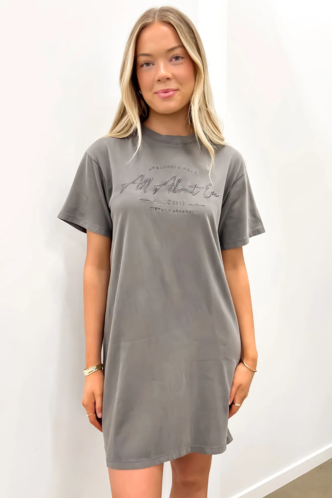 Classic Tee Dress Charcoal Stylish Look