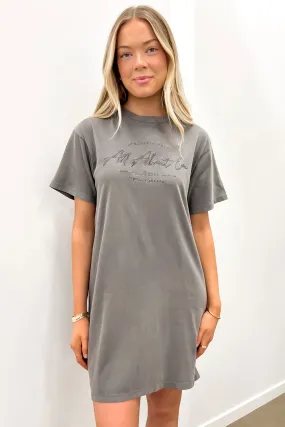 Classic Tee Dress Charcoal Mood Comfort Elegant Fit