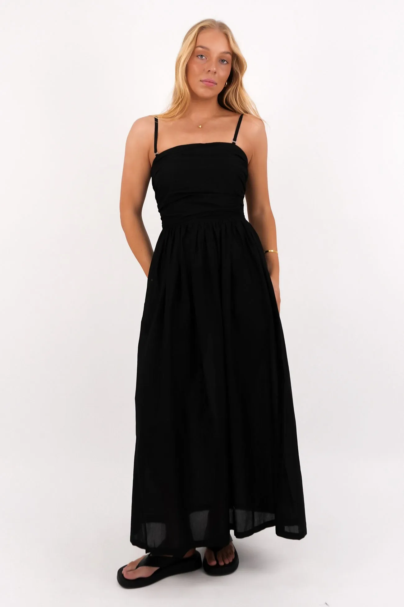 Mina Strapless Dress Black Dreamy Flow