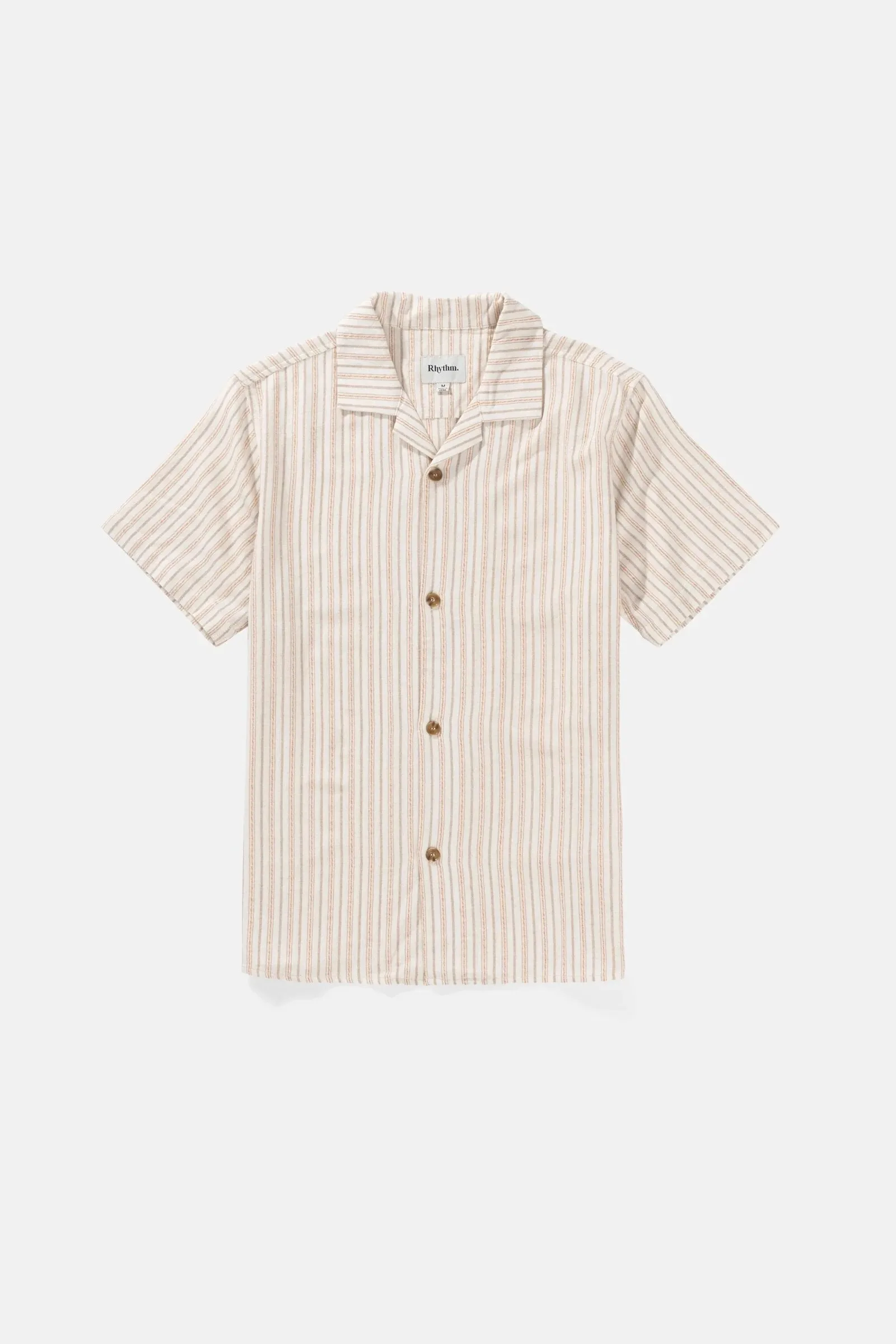 Camouflage Style Vacation Stripe Short Sleeve Shirt Natural