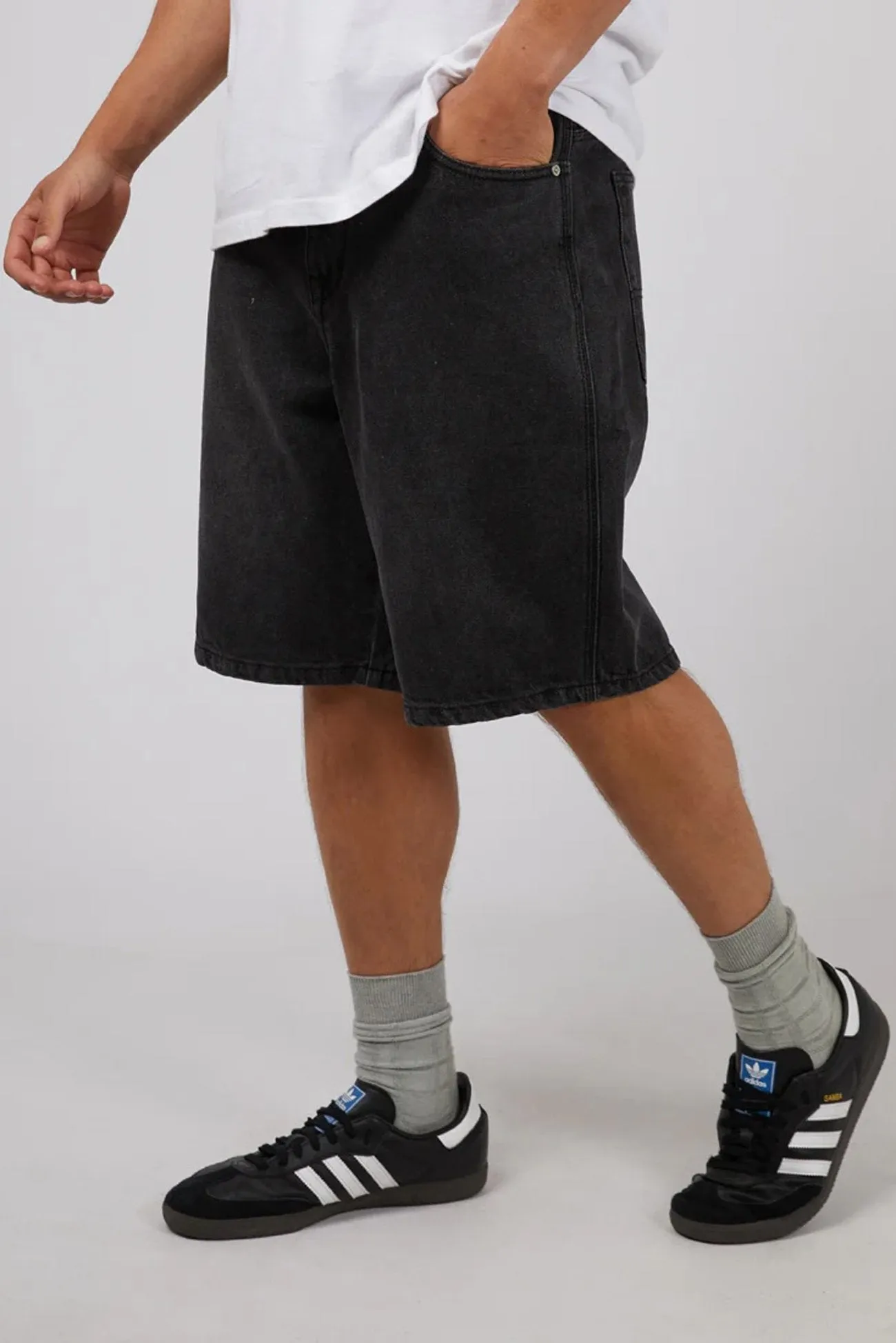 Jort Washed Black Easy Care Fabric Flexible Gusset