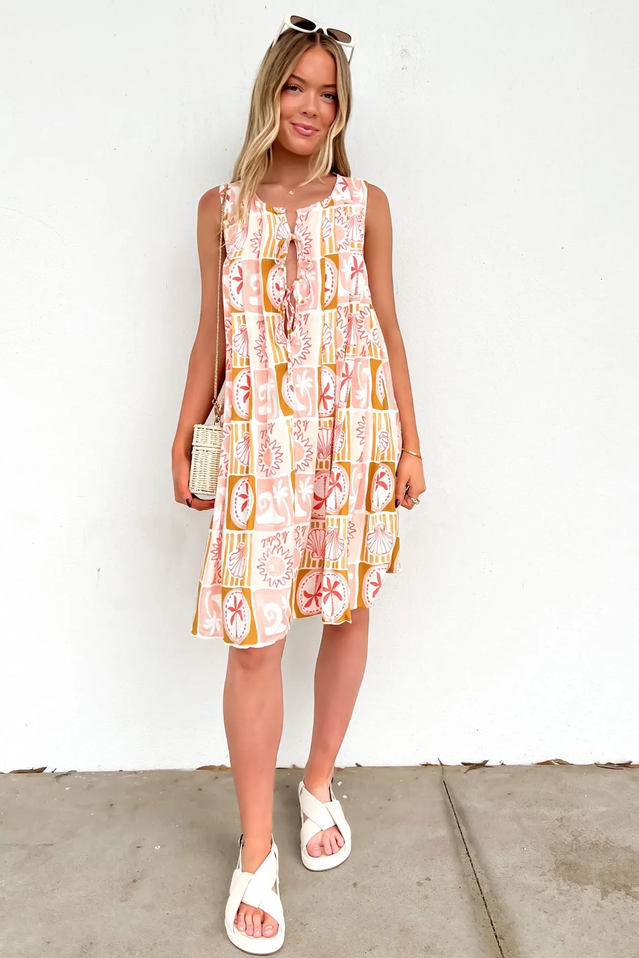 Interchangeable-Detail Kallista Mini Dress Sunset Palm