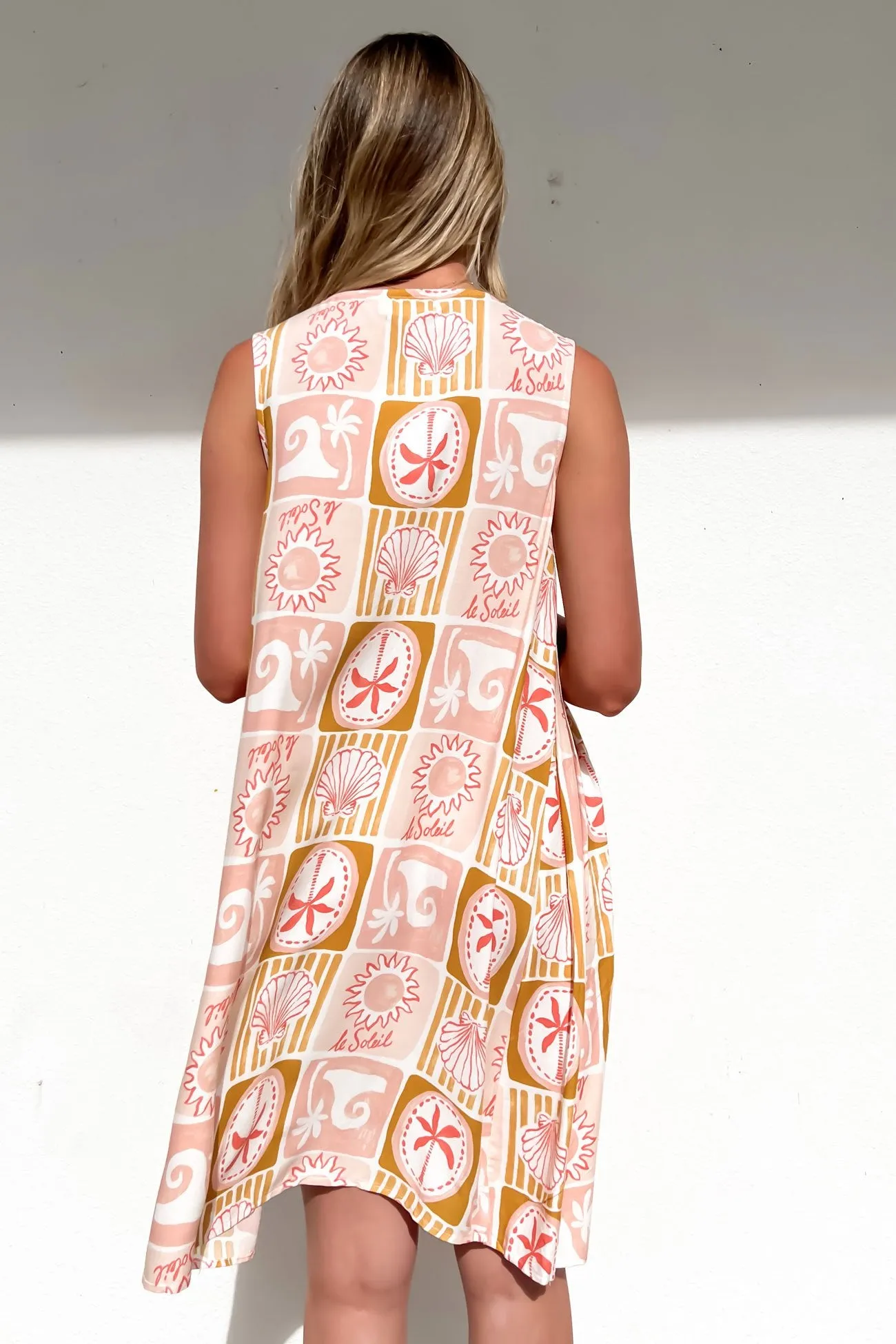 Kallista Mini Dress Sunset Palm Modern Layering Comfort Layer Wear