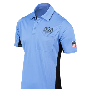 AOA Logo MLB Replica Sky Blue Umpire Shirts Tailored Fit Adjustable Cuff Closure