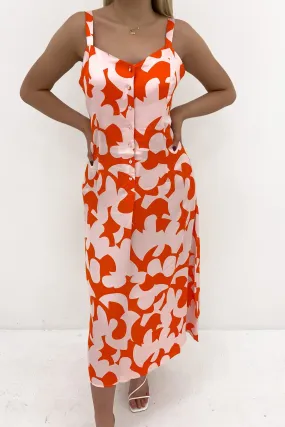 Calypso Dress Calypso Print Orange Red-Carpet
